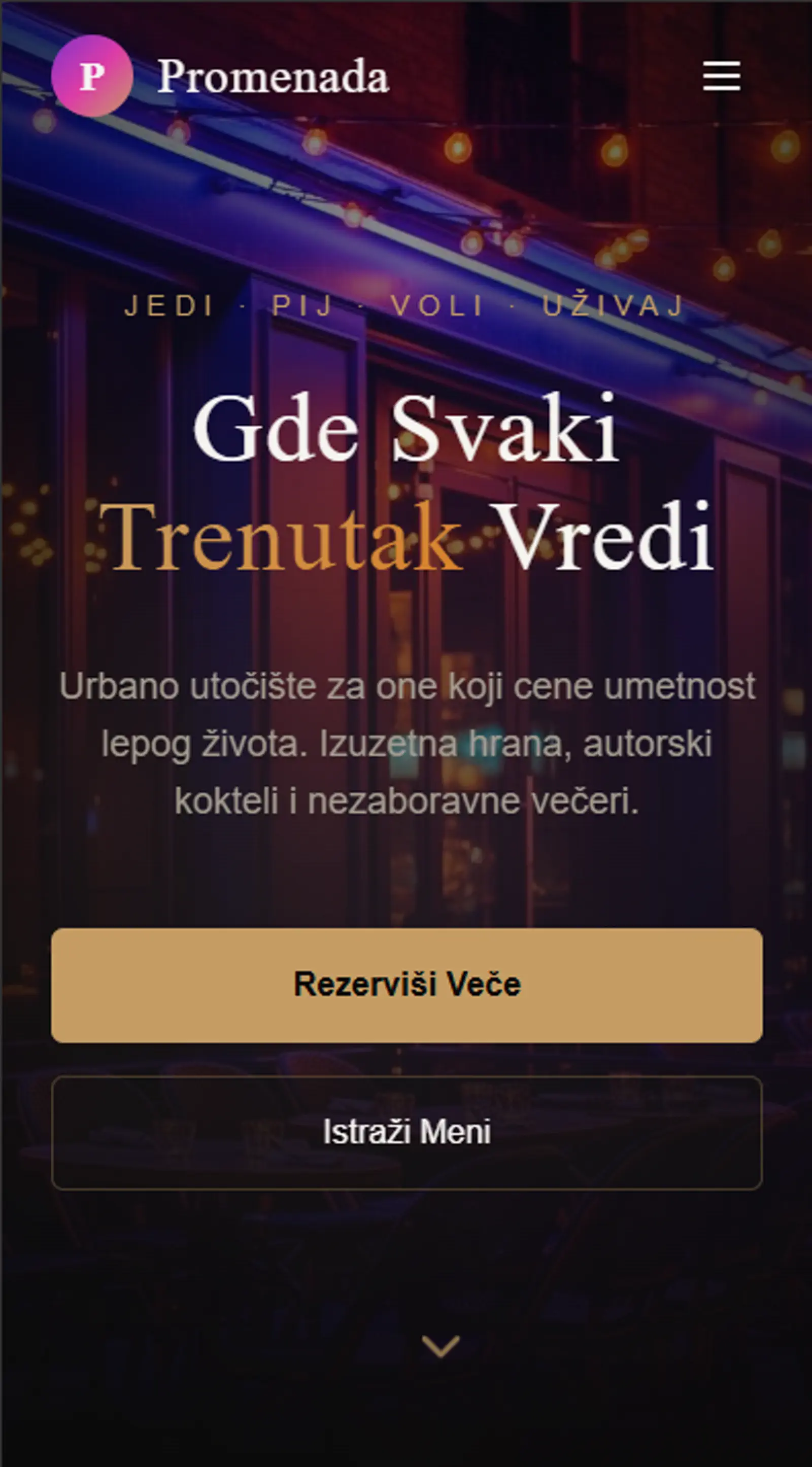 Raspored hero sekcije na mobilnom