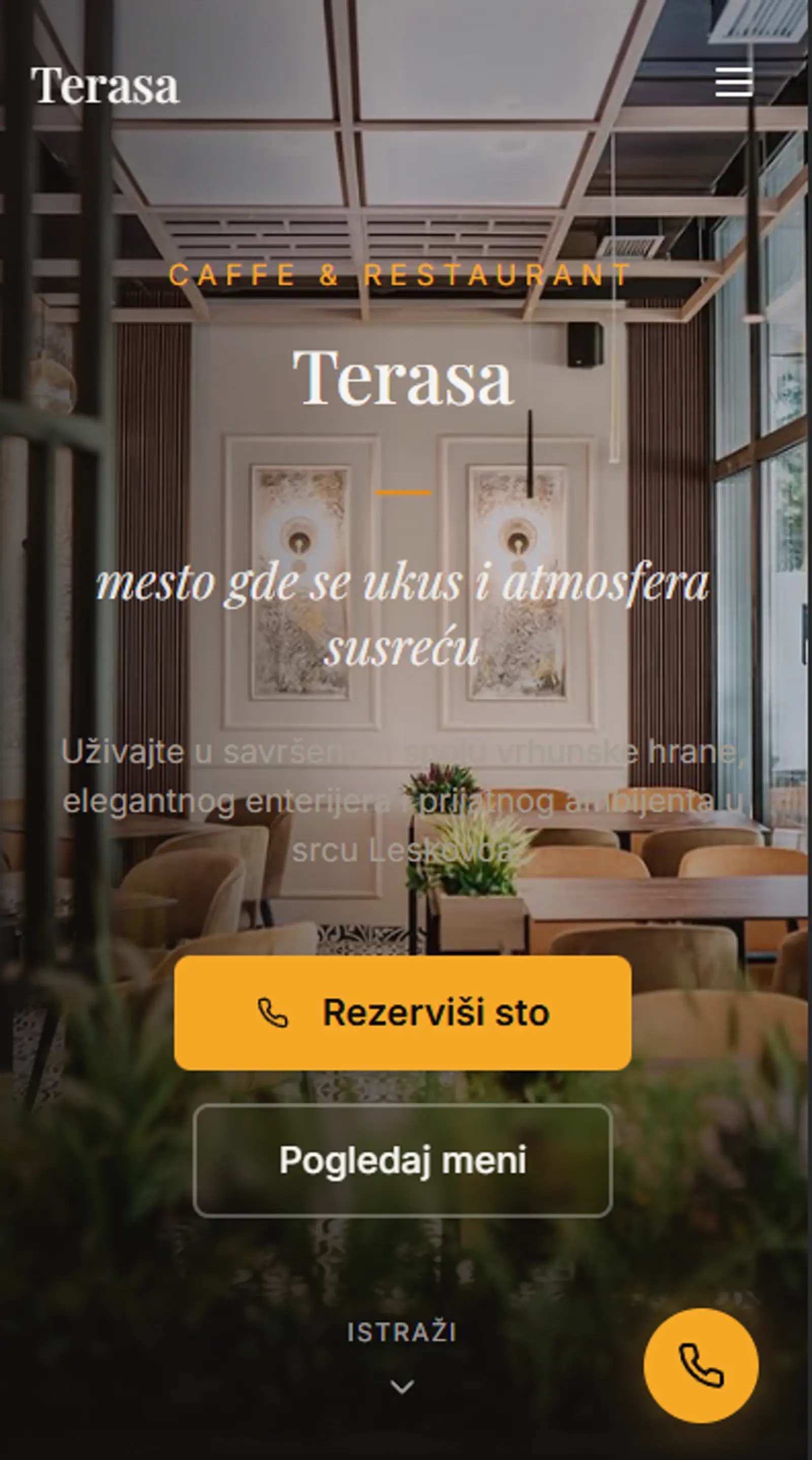Raspored hero sekcije na mobilnom